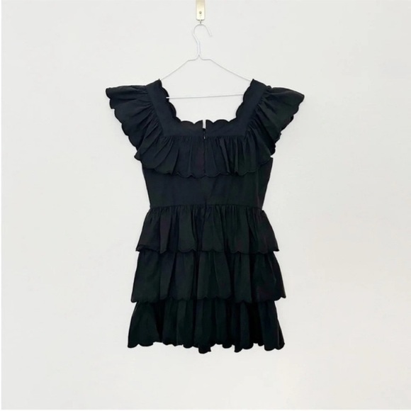 Hunter Bell Ramsey Ruffle Mini Dress Black - Picture 2 of 7